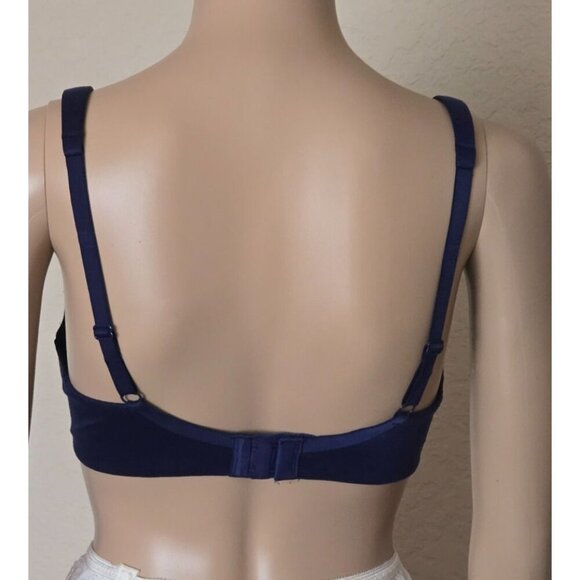 Victoria’s Secret Lined Perfect Coverage blue with lace trim Bra size 34D - Picture 3 of 5